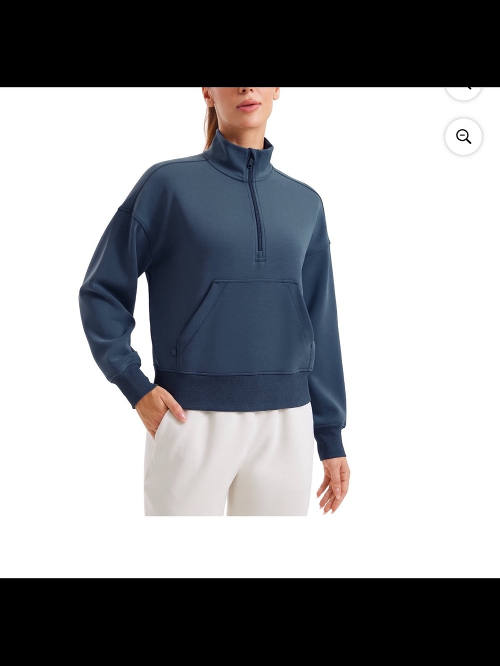 CRZ YOGA Women's Slate Blue Half-Zip Pullover